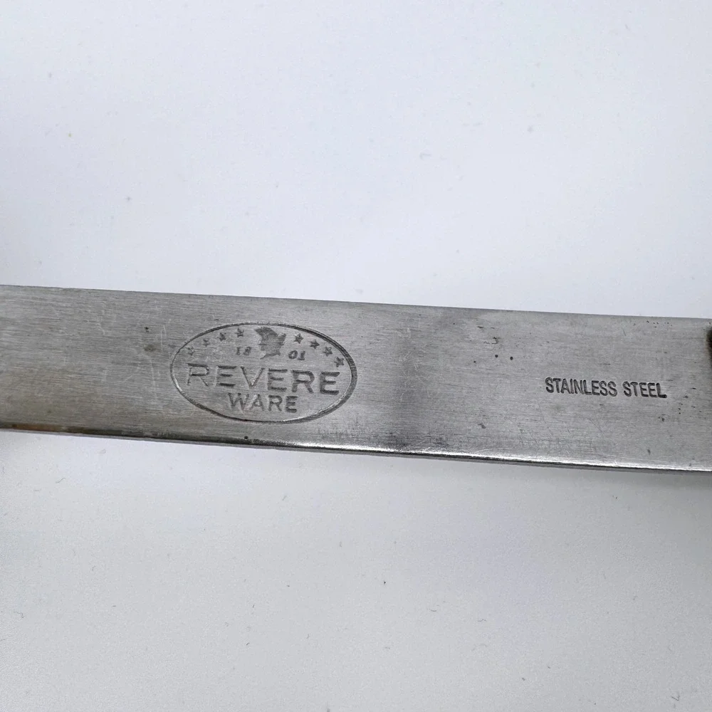 Revere Ware Serving Spoon‎ Unisex OS Silver Black Stainless Steel Triple Rivet